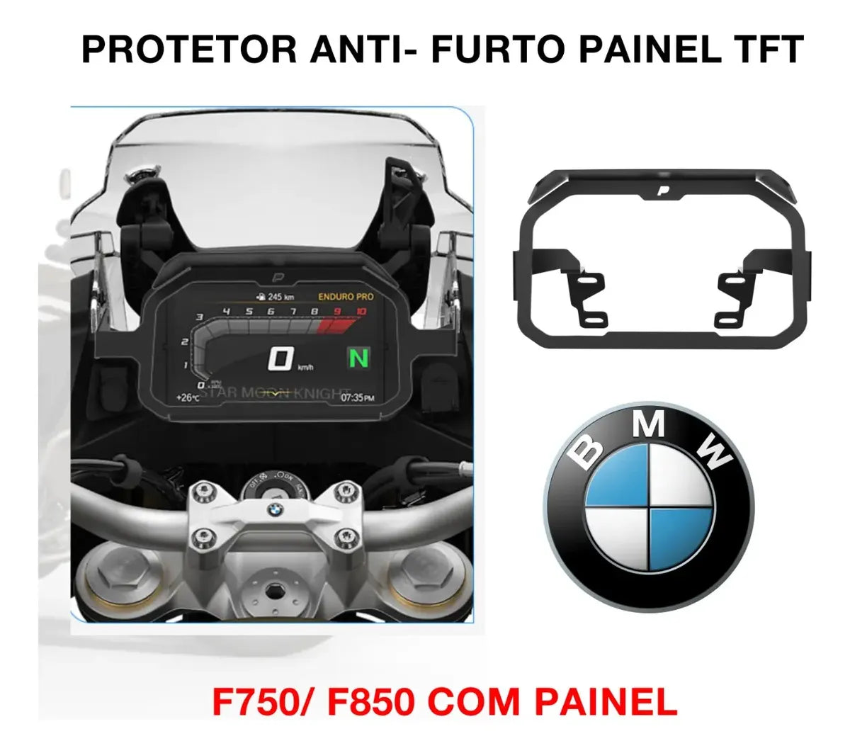 Protetor Antifurto + Película Painel Tft Bmw F850gs Adventur