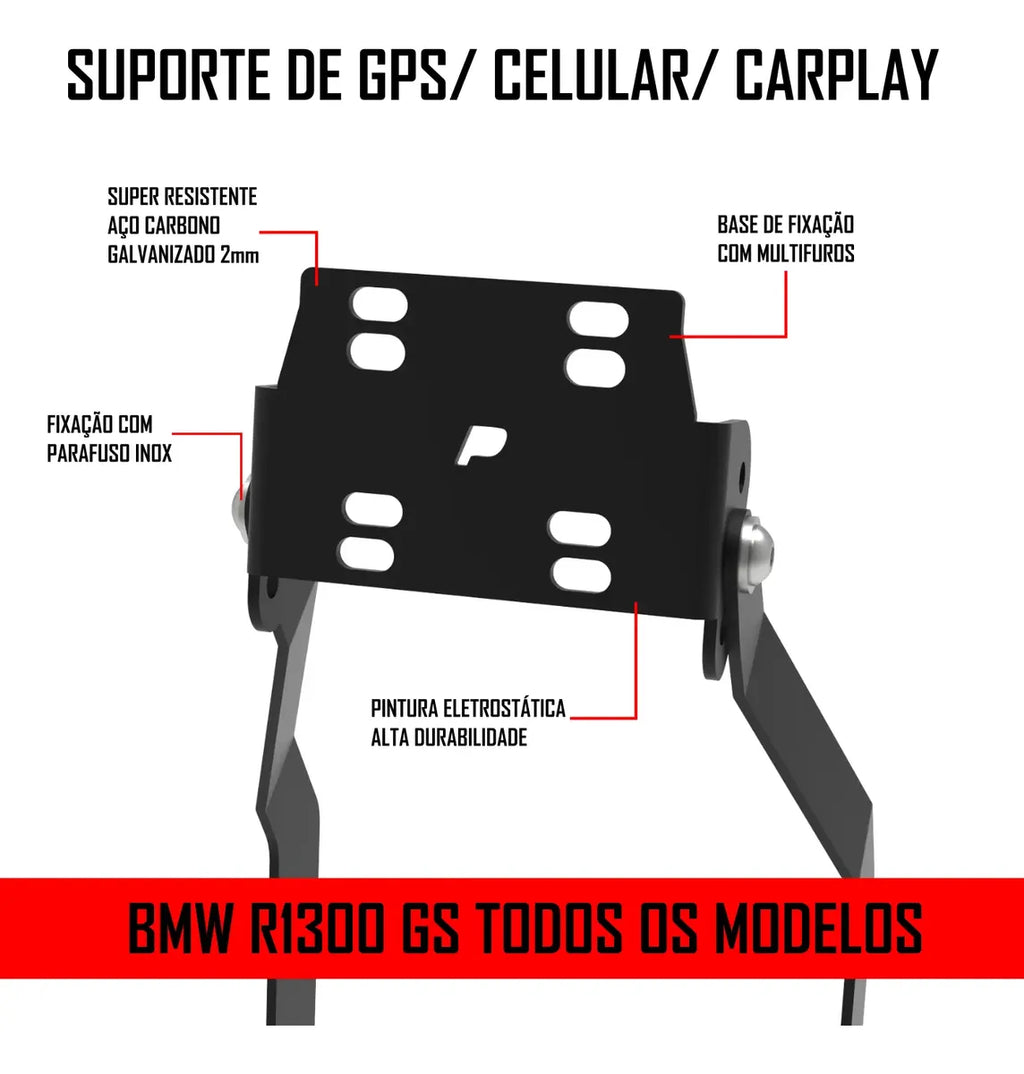 Alça Para Suporte Celular Gps Bmw Gs R1300 Gsa Adventure