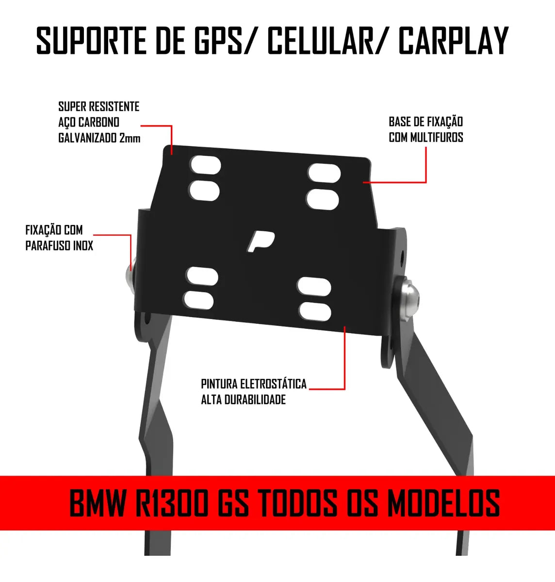 Alça Para Suporte Celular Gps Bmw Gs R1300 Gsa Adventure