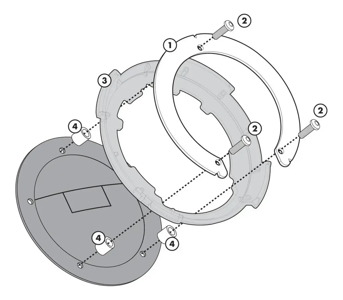 Flange Padrão Bf01 Br Suzuki V-strom 250 17-19 Tanklock