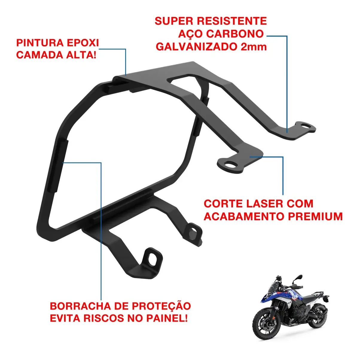 Trava Proteção Anti Furto Painel Tft Bmw Gs R1300 + Pelicula