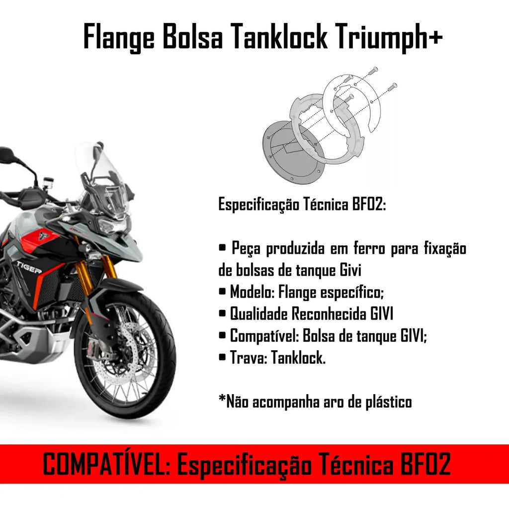 Flange Padrão Tanklock Tiger 900 Desert Edition 2026