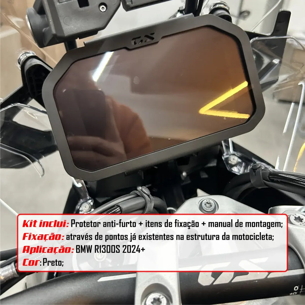 Moldura Antifurto Painel Tft Bmw Gs R1300 + Película