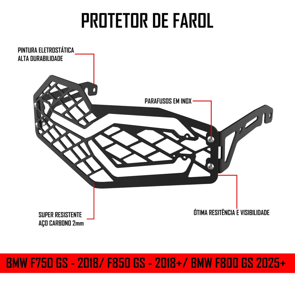 Protetor De Farol Grade Gradeado P/ F850 F800 F750gs