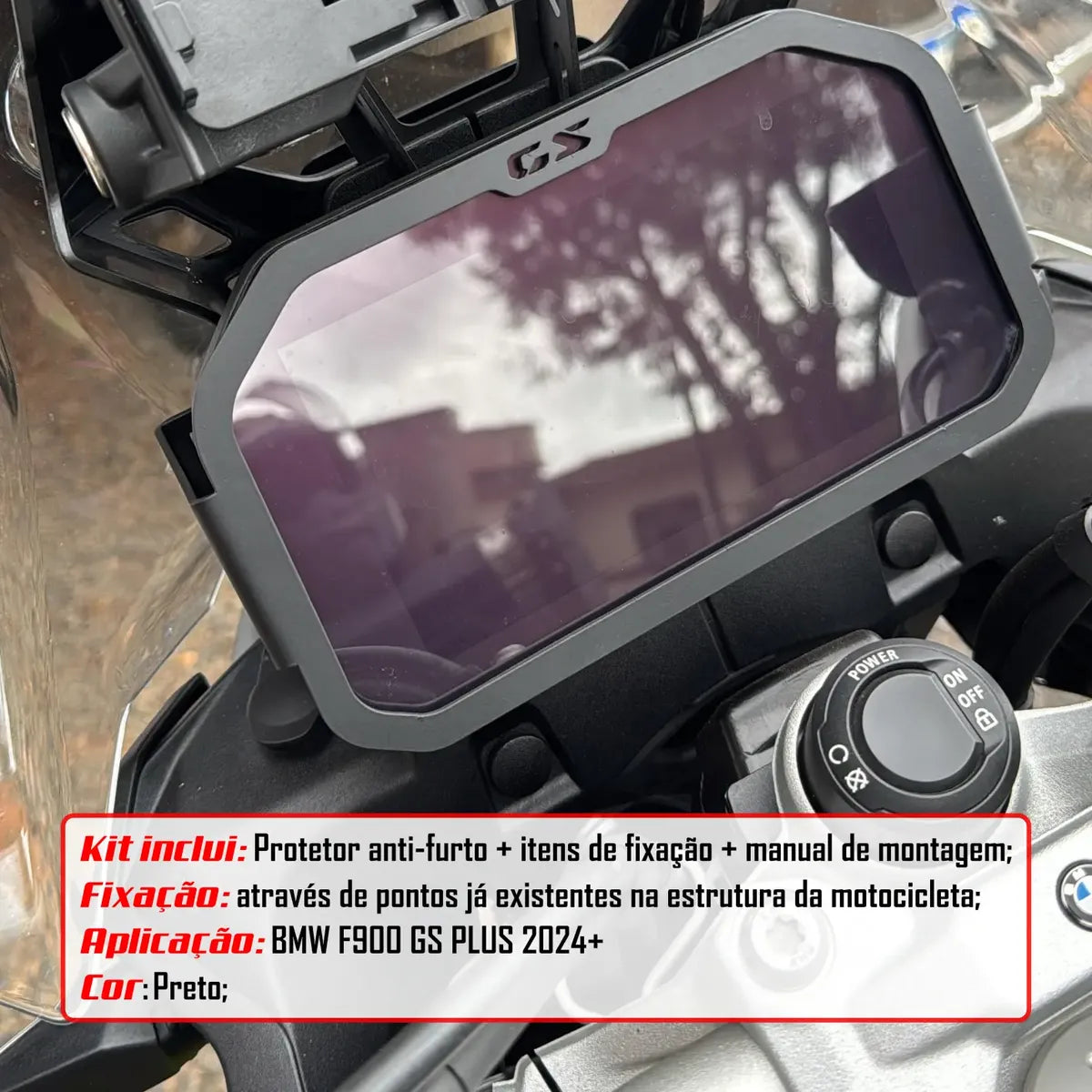 Protetor Antifurto C/ Película Bmw F900 Gs Plus 2025 Sem Aba