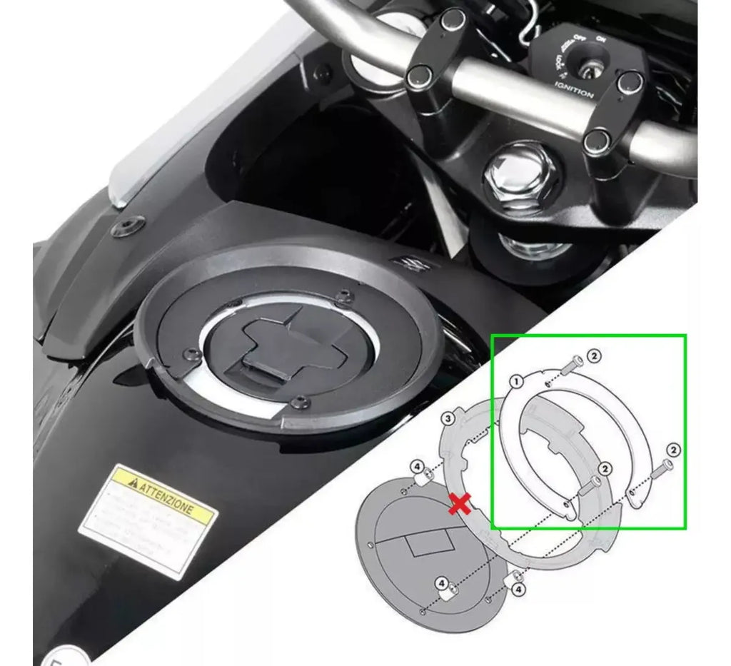 Flange Padrão Para Mala De Tanque Bf02 Triumph Preto