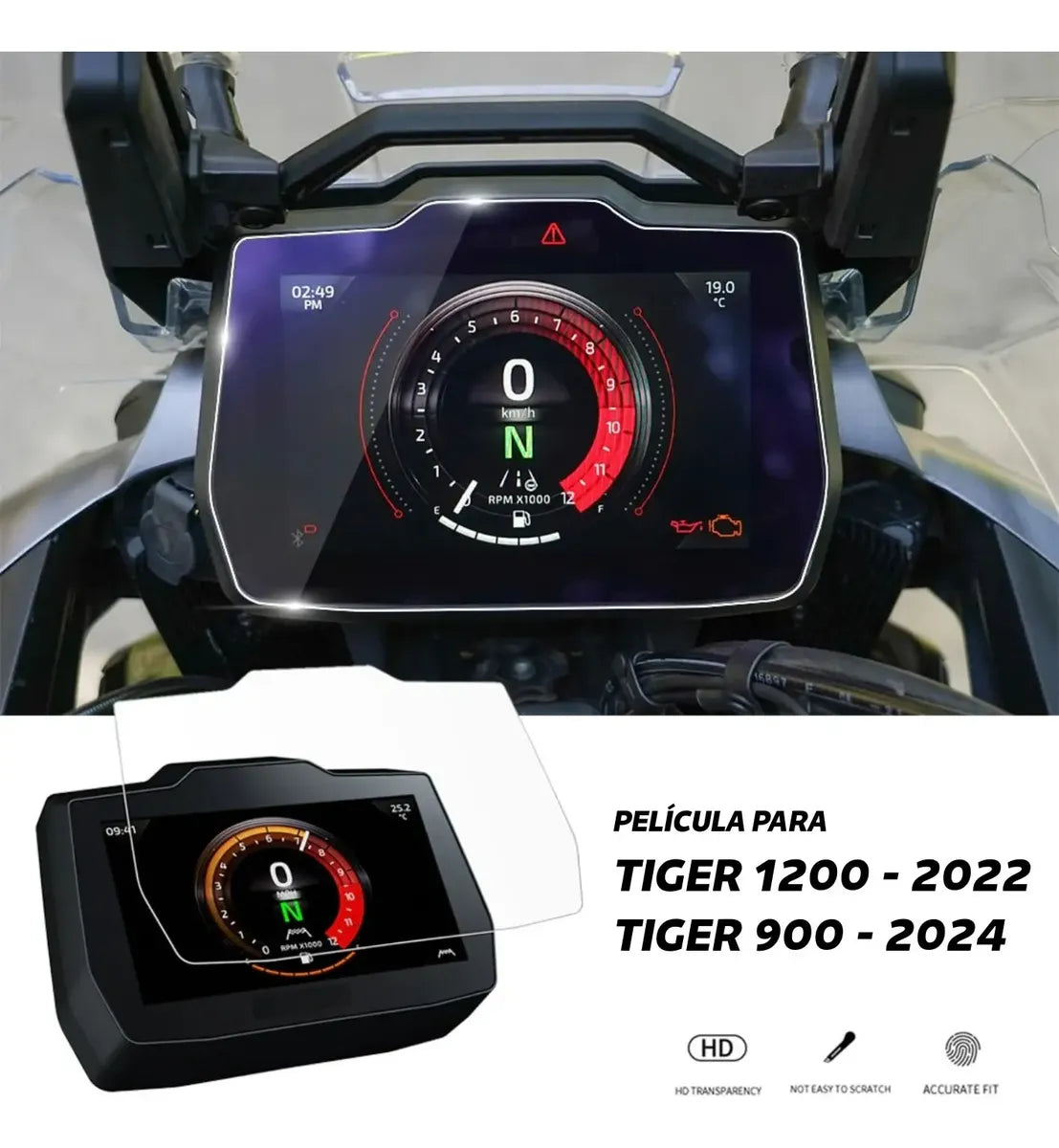 Protetor Antifurto Película Painel Tft Tiger 1200 2022+