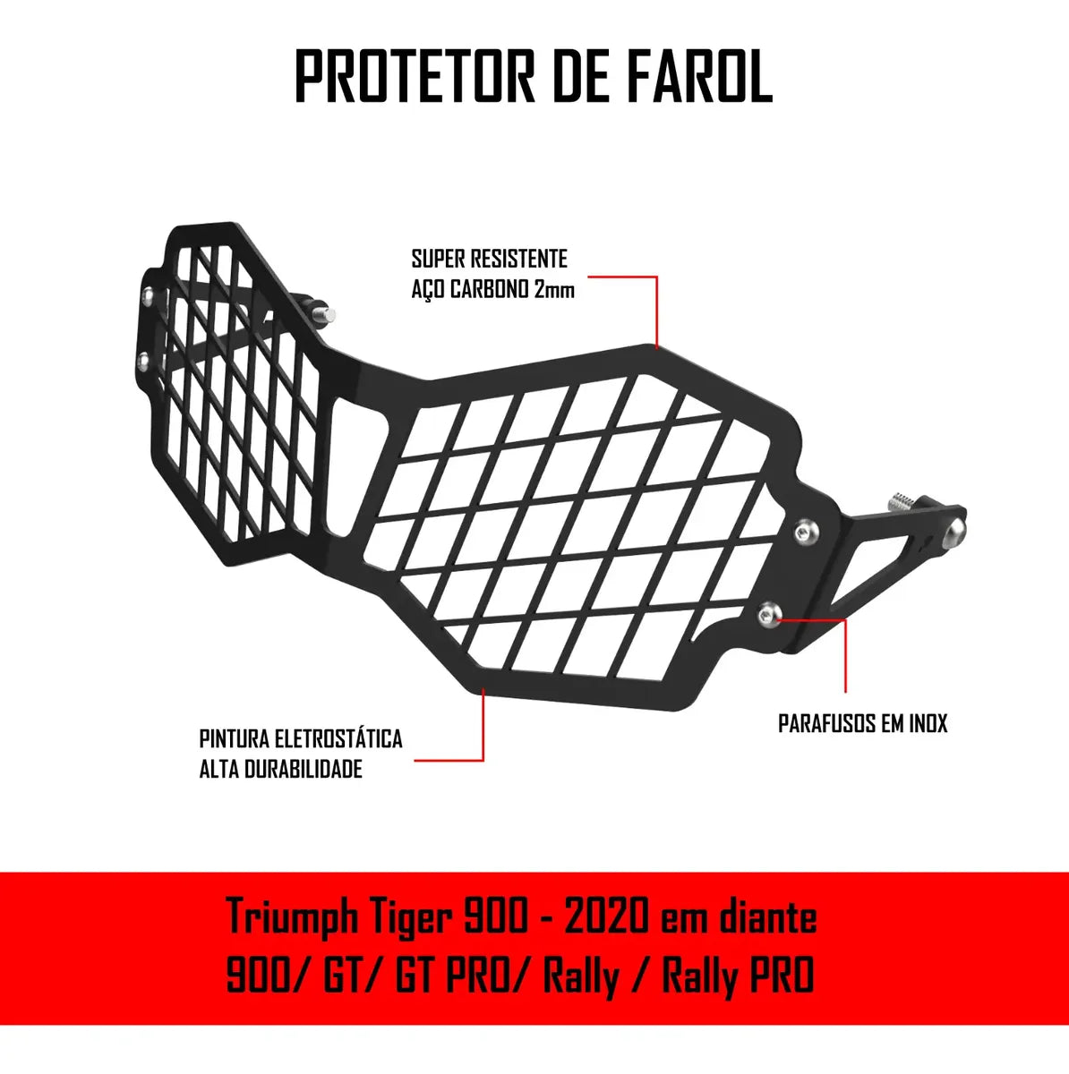 Protetor De Farol Tiger 900 Gt Pro Rally Aragon