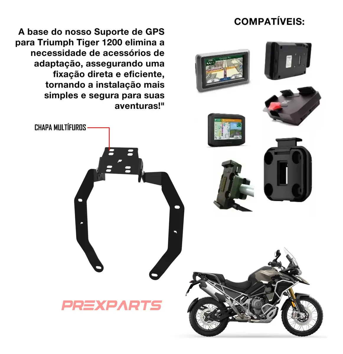 Suporte Para Gps Triumph Tiger 1200 Triple Black 2024