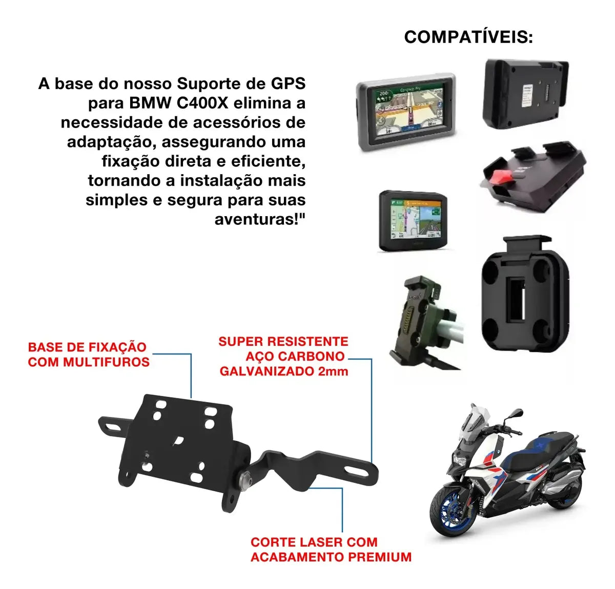 Suporte De Gps Celular Navegação Para Bmw C400x