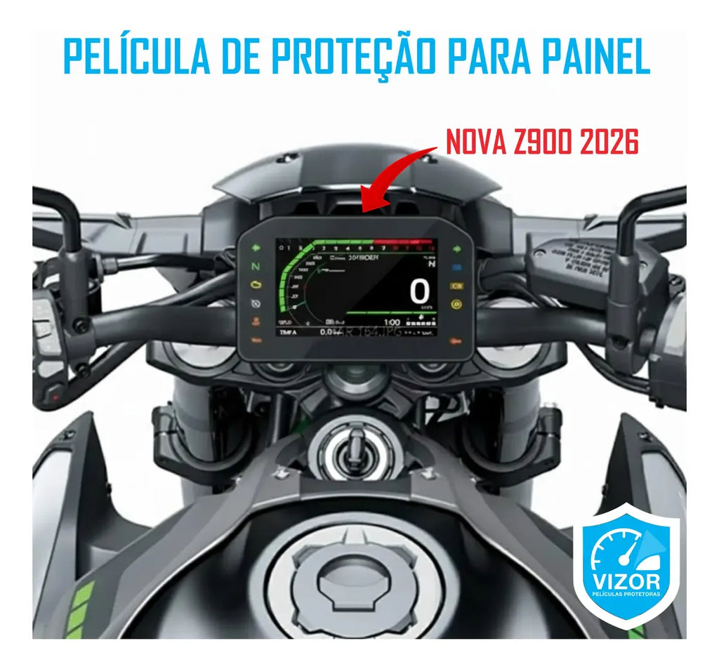 Película Protetora Antirrisco Painel Kawasaki Z900 2025/26+