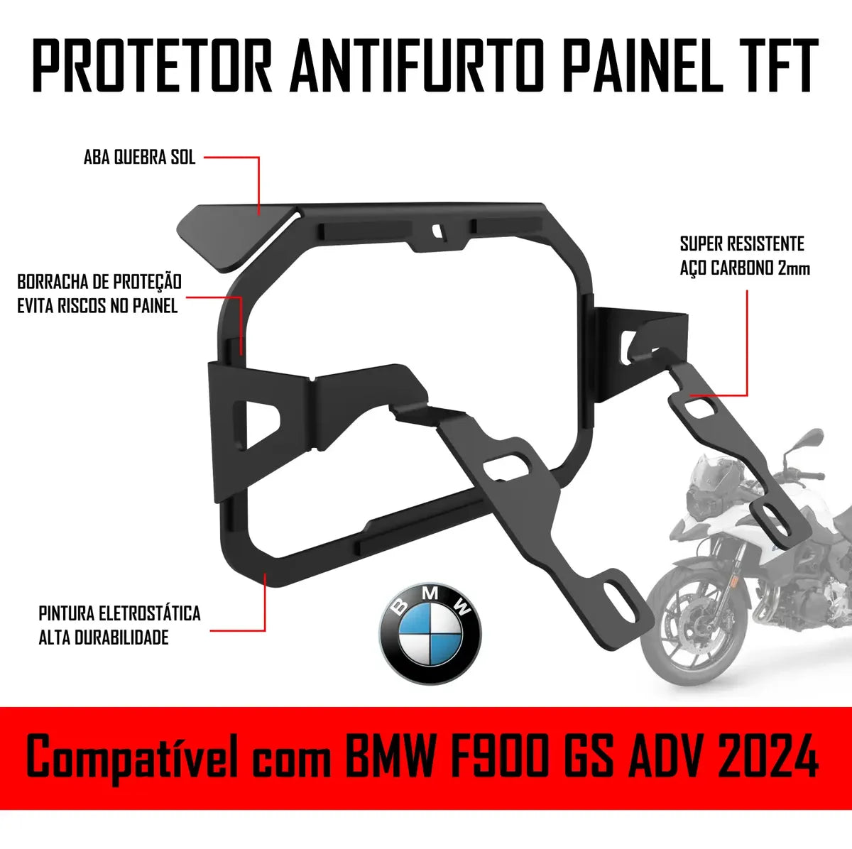 Protetor Antifurto Painel Tft Bmw F900 Gsa C/aba + Película