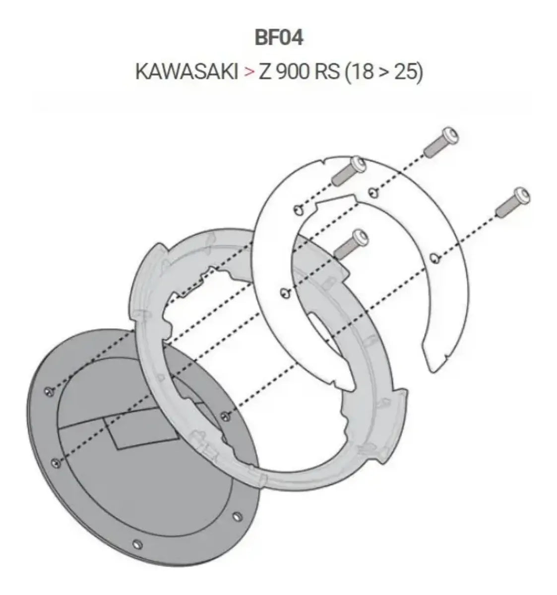 Flange P/ Bolsa Tanque Bf04 Kawasaki Z 900 Rs 2018 A 25