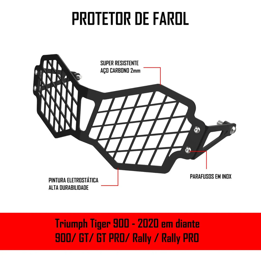 Protetor De Farol Grade Tiger 900 Rally Pro