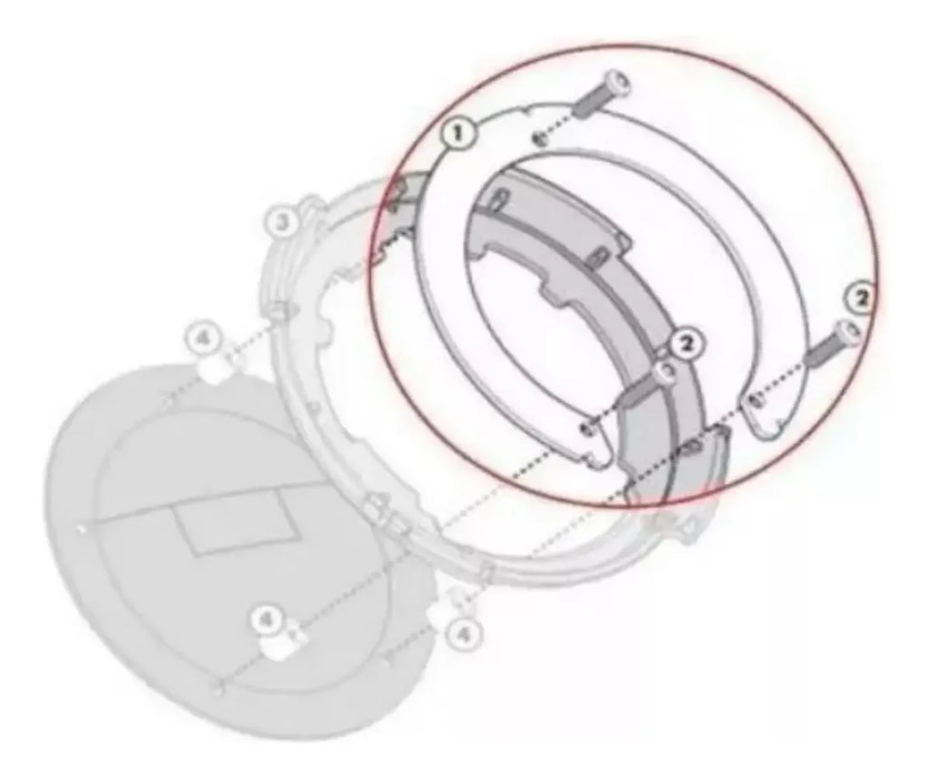 Flange Suporte Para Bolsa Givi Tanklock Bf05 P/ Motos Yamaha