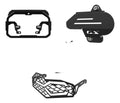 Kit F800gs: Protetor Farol Grade + Película + Anti Furto Painel Tft + Protetor Sensor Pezinho Preto