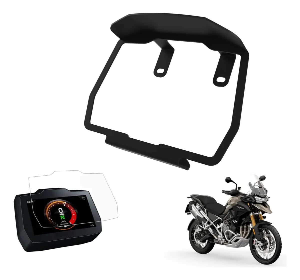 Trava Antifurto Película Painel Tft Tiger 1200 2022 Com Aba