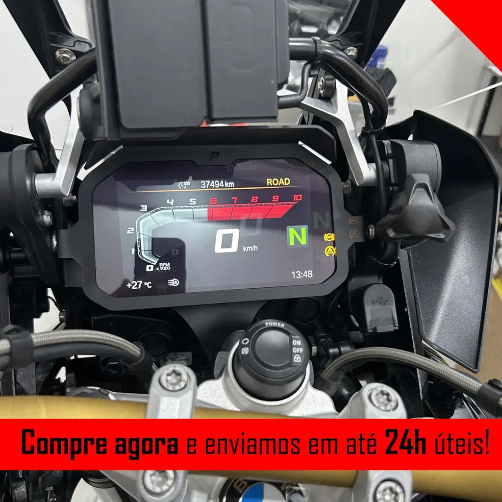 Trava Proteção Anti Furto Painel Tft Bmw Gs R1200 + Pelicula