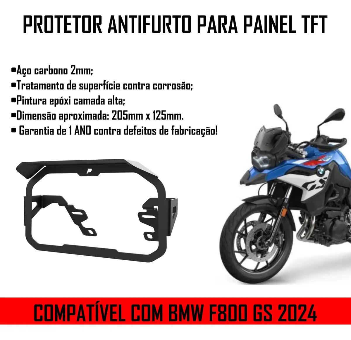 Moldura Anti Furto Protetor Bmw F800gs Tft