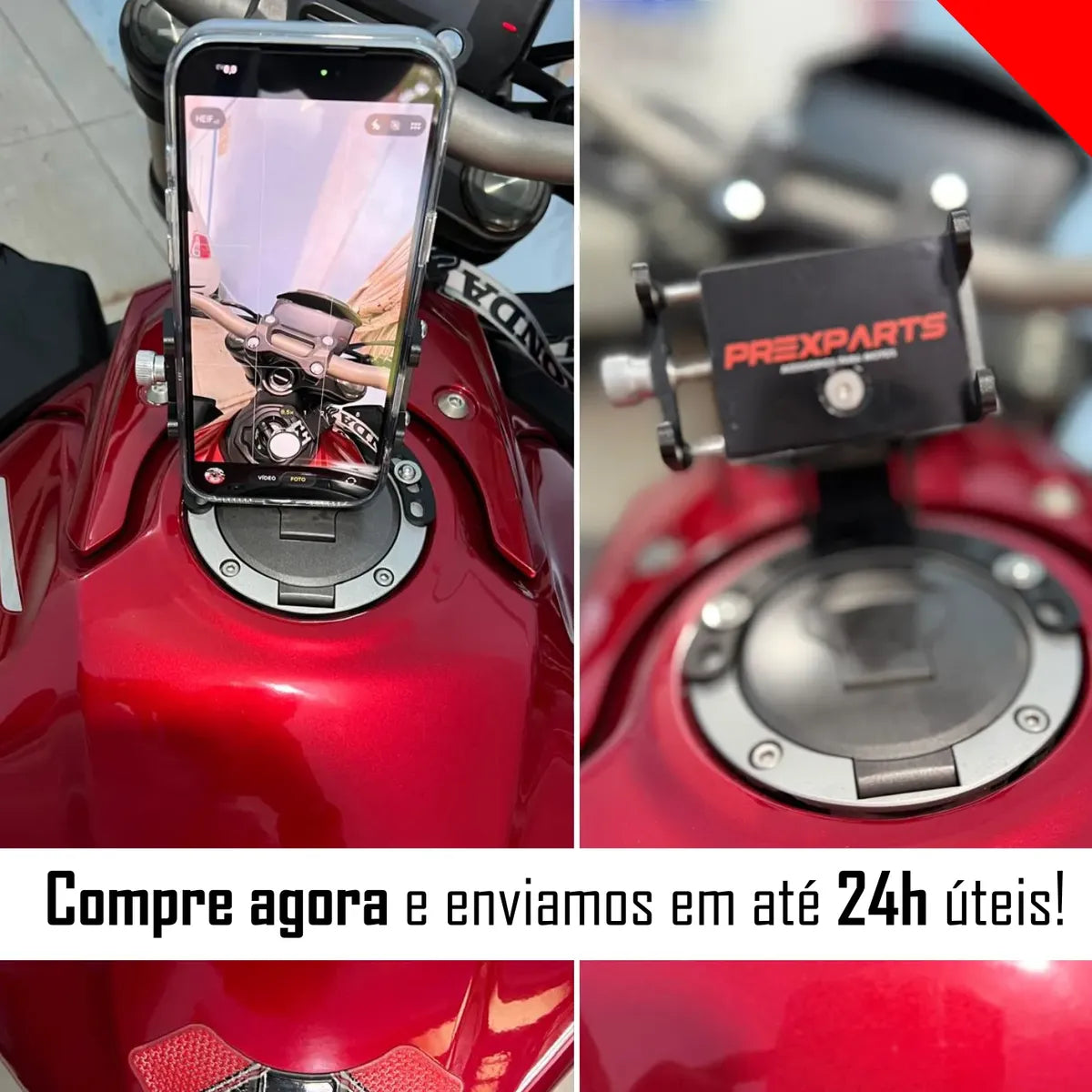 Suporte Para Celular Tanque De Motocicleta Moto Preto