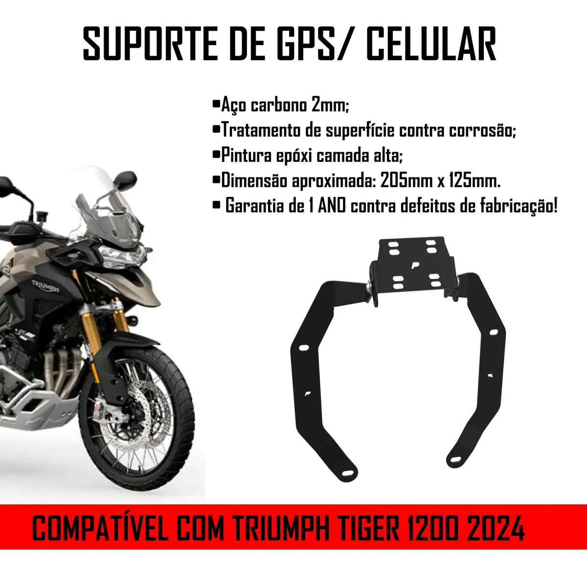 Suporte Apoio Gps Celular Smartphone Tiger 1200 2022 A 2024