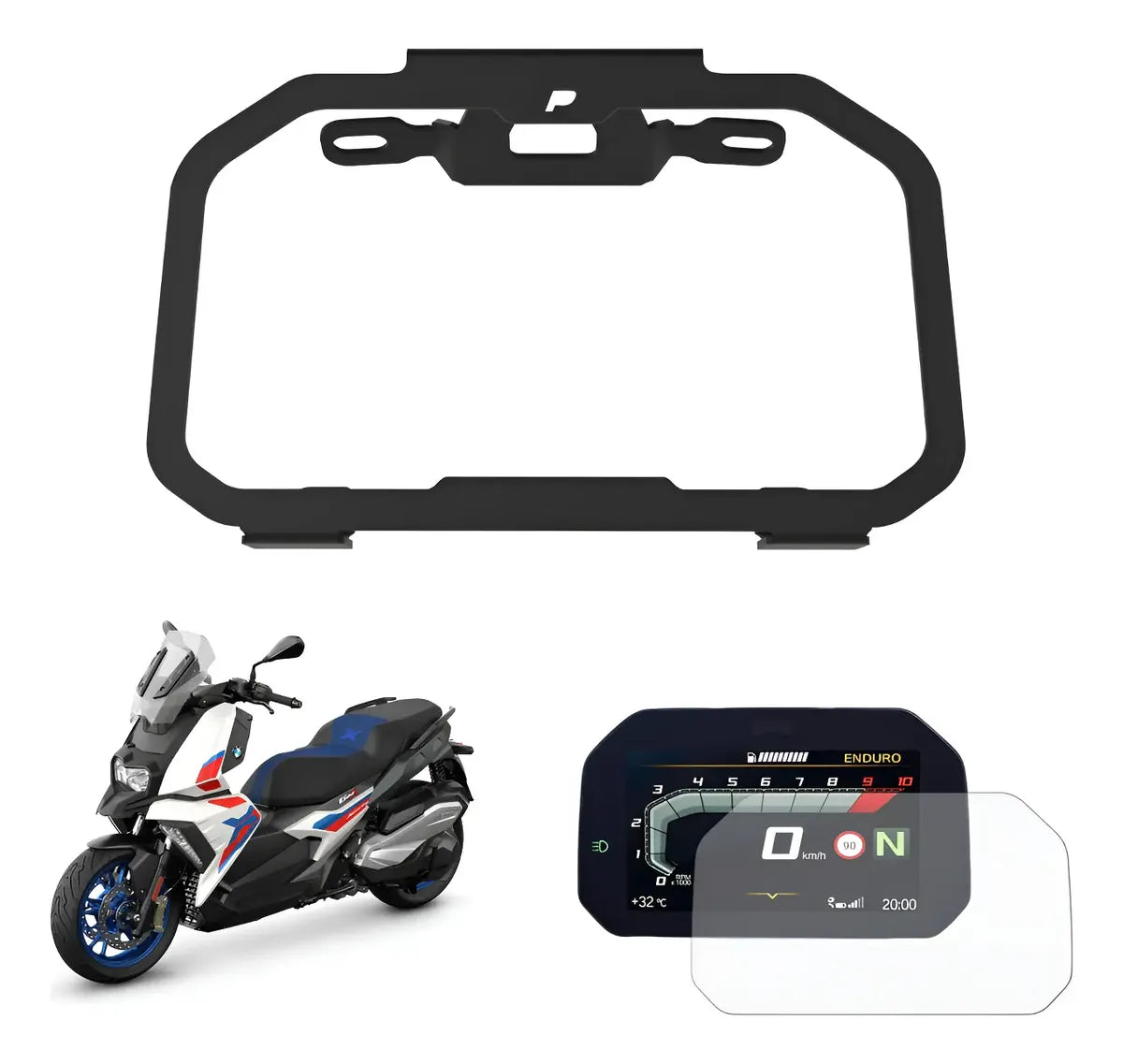 Moldura Antifurto Pelicula Painel Bmw C400x Scooter 25/26
