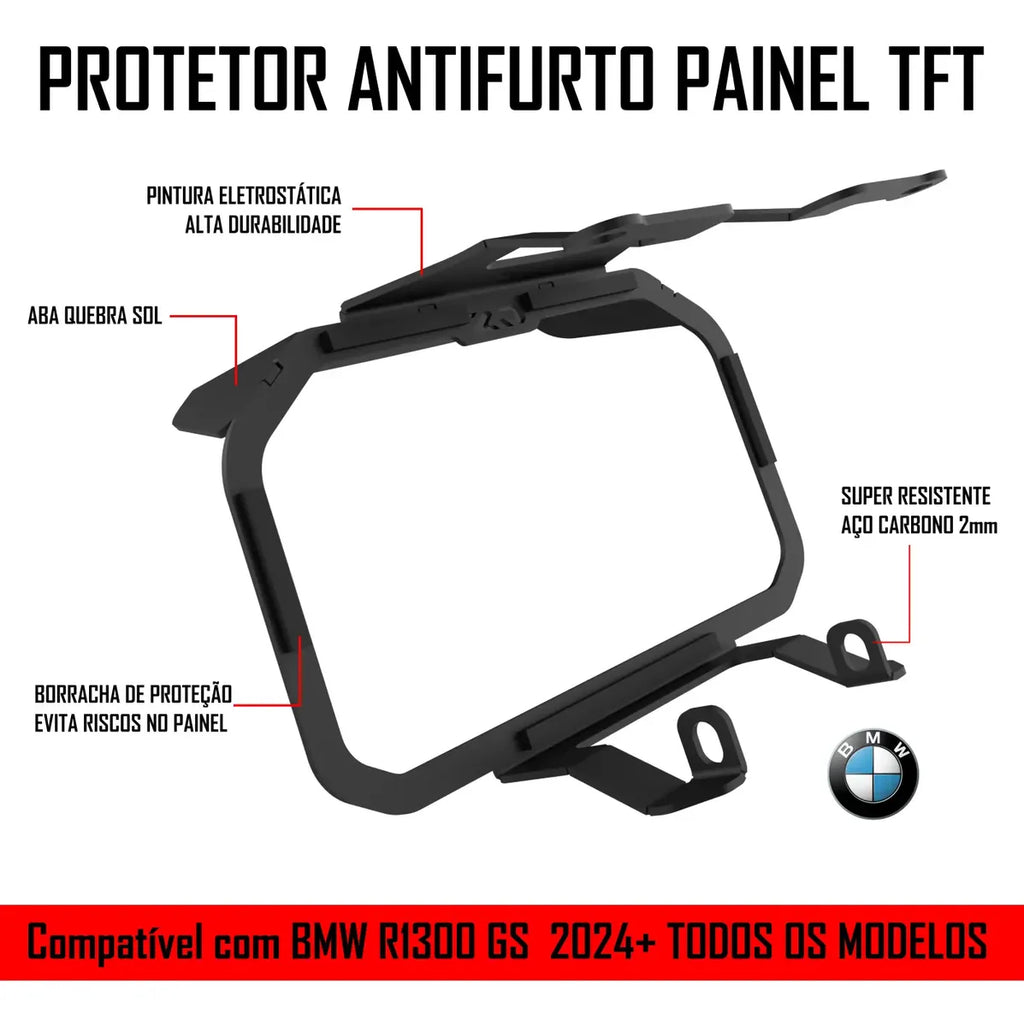Protetor Antifurto  Painel Tft Bmw R1300 Triple Black 2024