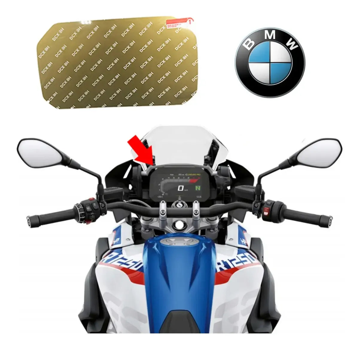 Trava Proteção Anti Furto Painel Tft Bmw Gs 1250 + Pelicula