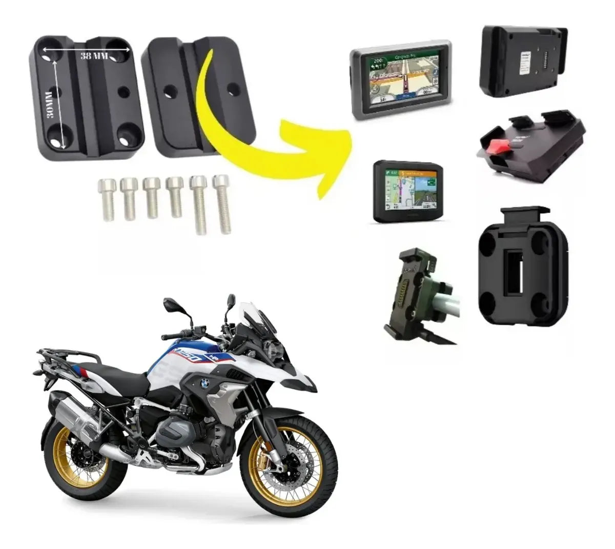 Suporte Do Gps Zumo 660 Barra Motos Garmin Bolha