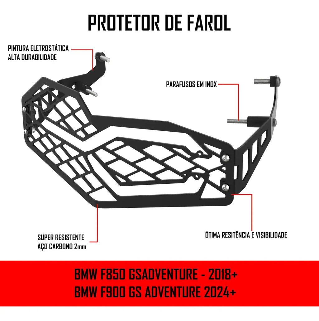 Farol Protetor Grade Aço Bmw F900 Gs F900 Adv 2024