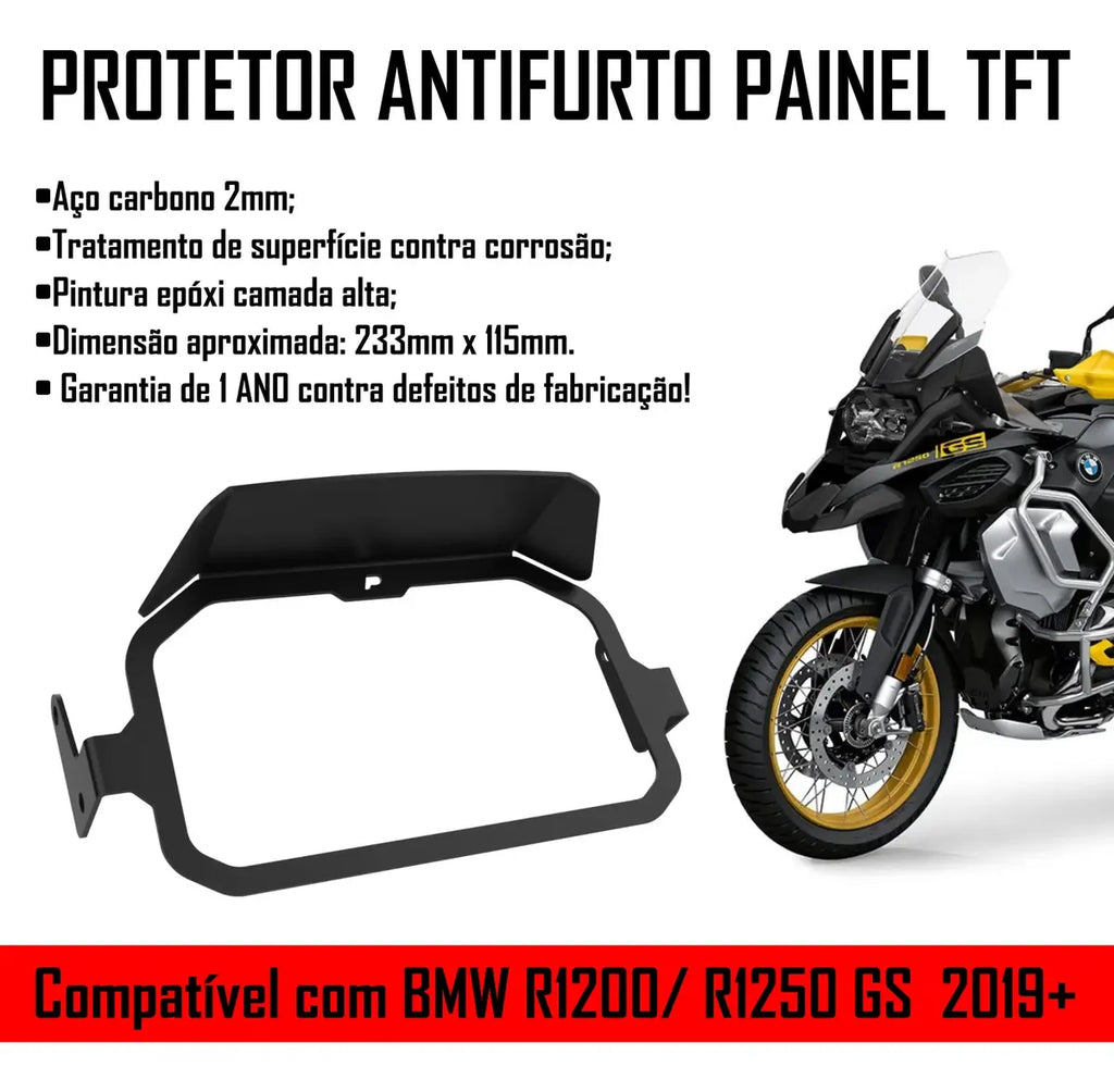 Trava Proteção Anti Furto Painel Tft Bmw Gs R1200 + Pelicula