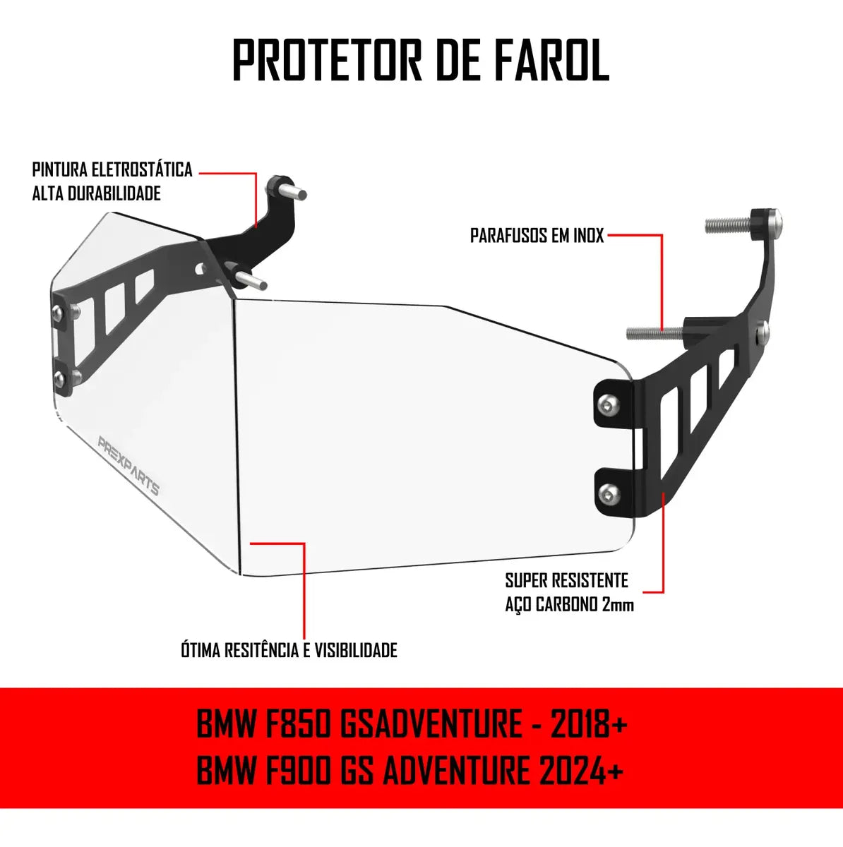 Protetor Farol Bmw F 900 F900 Gs Adventure Acrílico