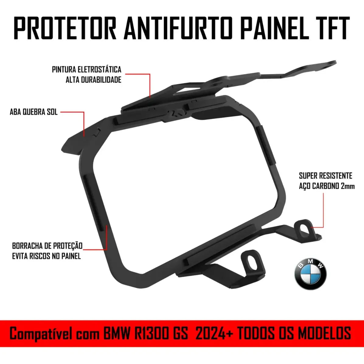 Protetor Trava Antifurto Painel Bmw R 1300 Gs  R1300gs