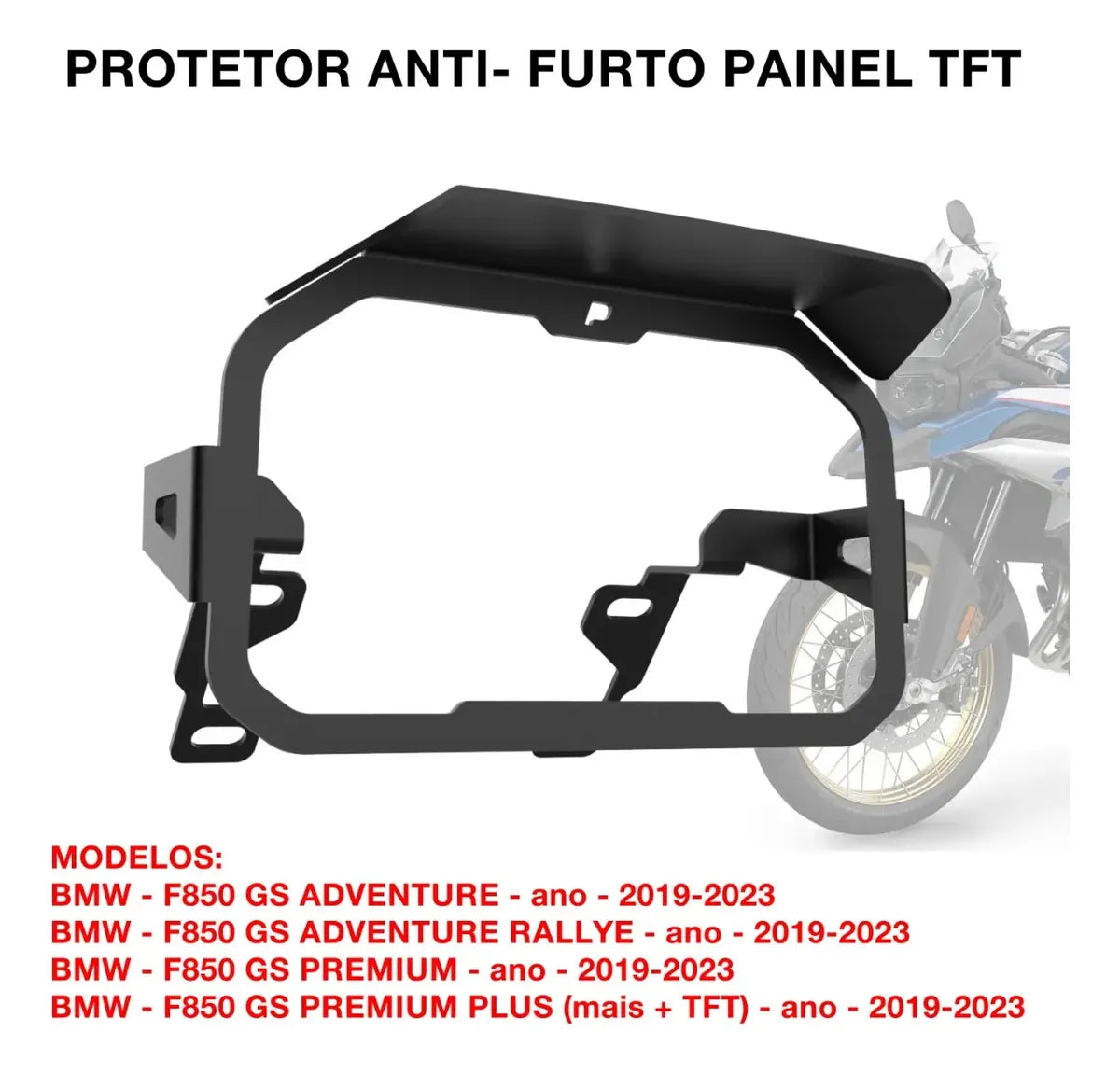 Moldura Antifurto + Película Painel Tft Bmw F850gs/ F750gs