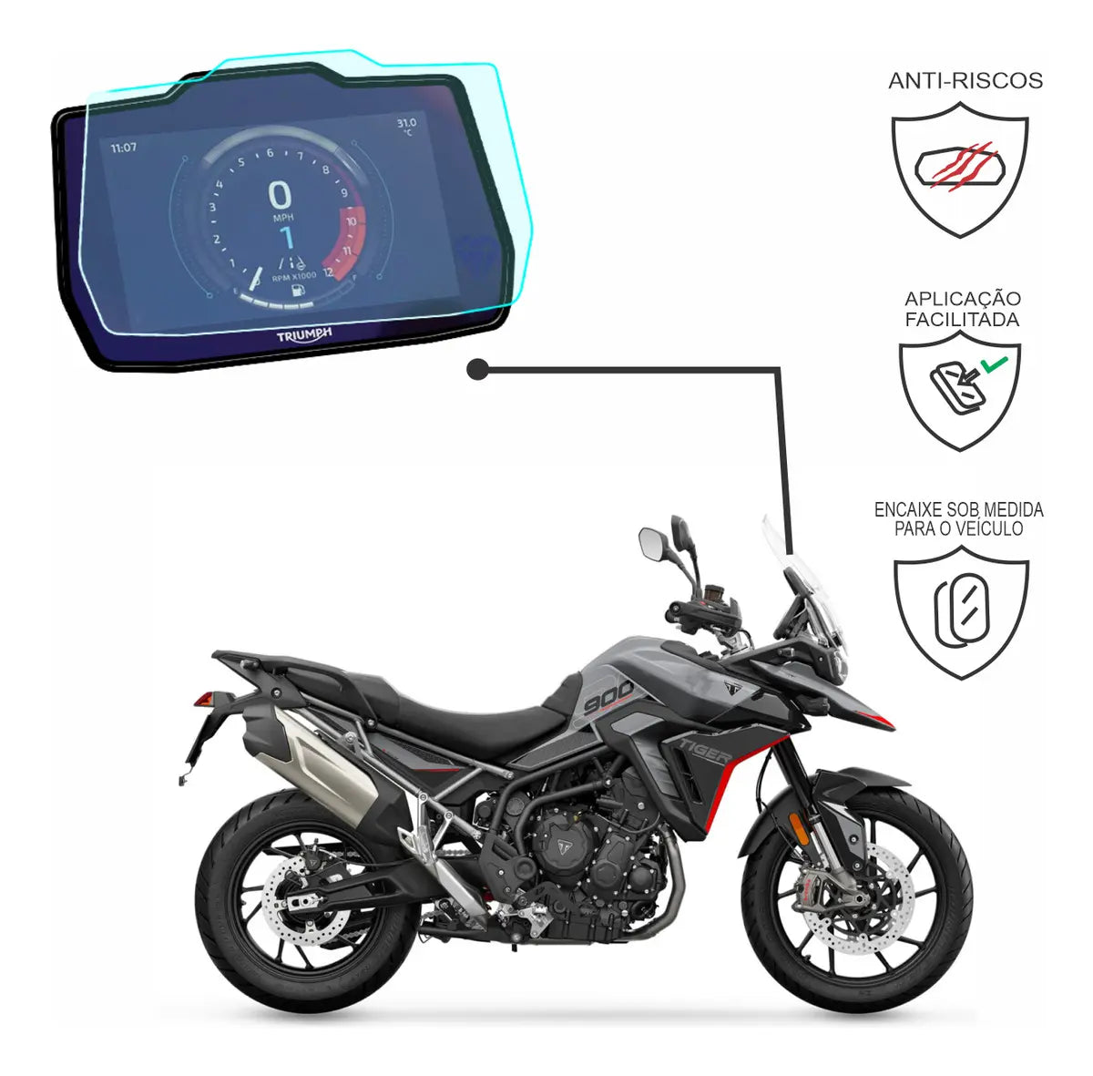 Película Protetora para Painel Triumph Tiger 1200 Rally Pro 2024