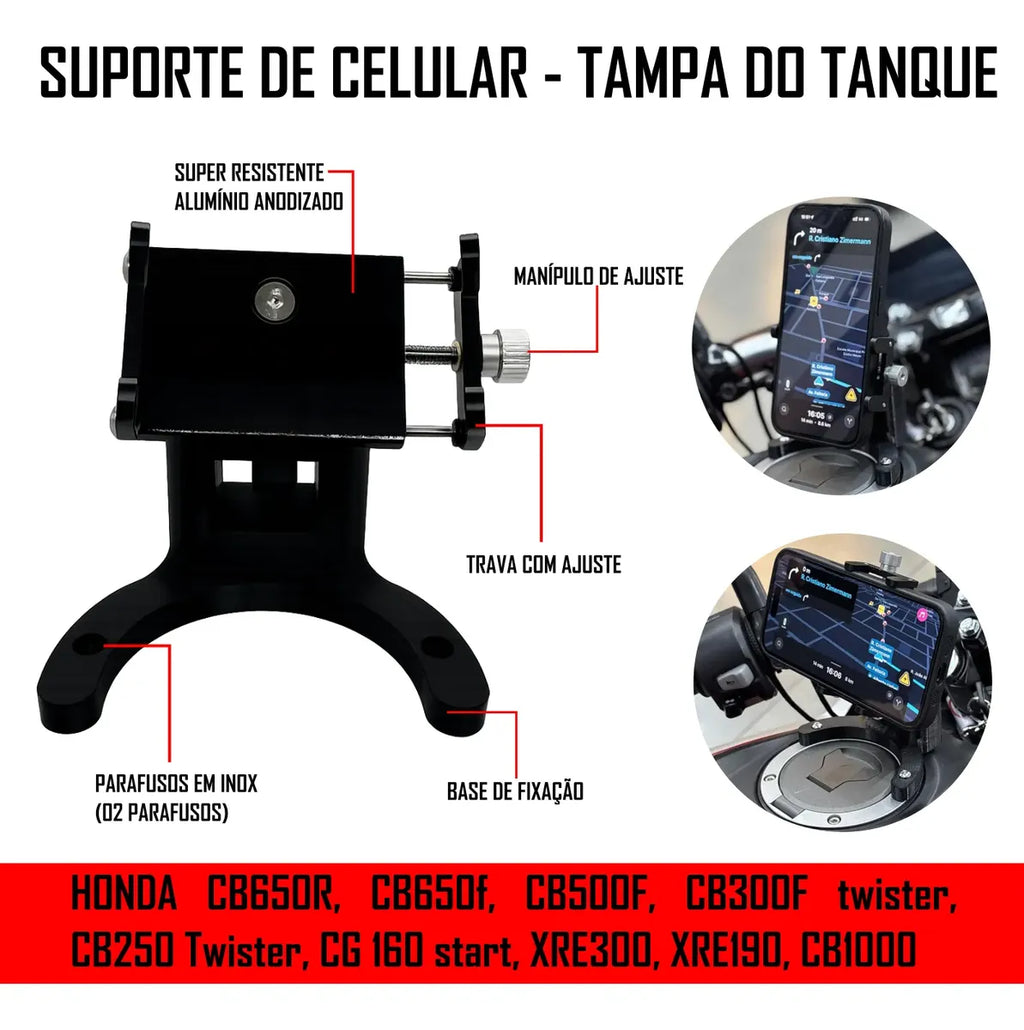 Suporte Celular Moto Honda Cb650r Cb650f Cb500f Cb300f